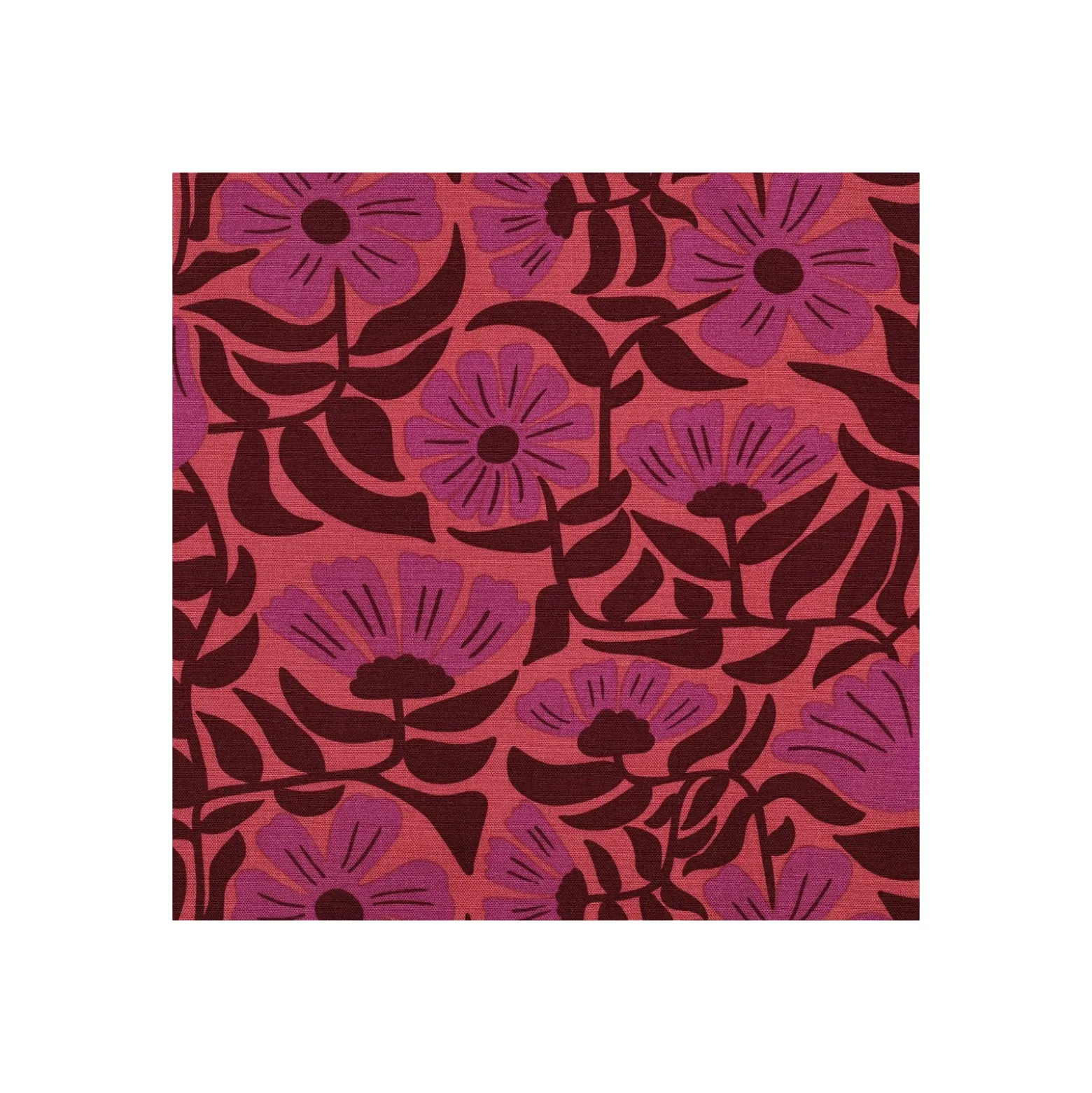 Tissu toile de coton Poppy Bellesis - bordeaux