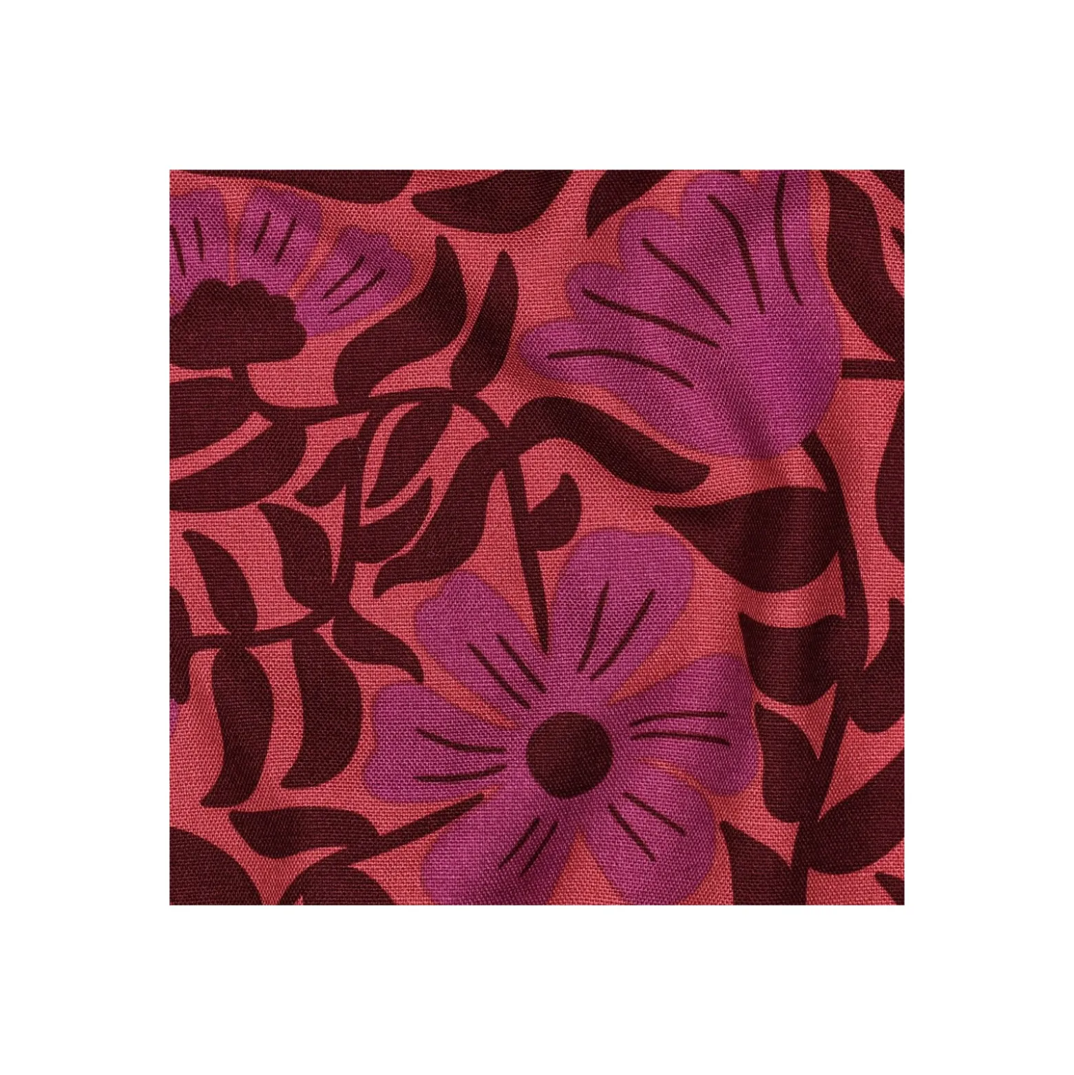 Tissu toile de coton Poppy Bellesis - bordeaux