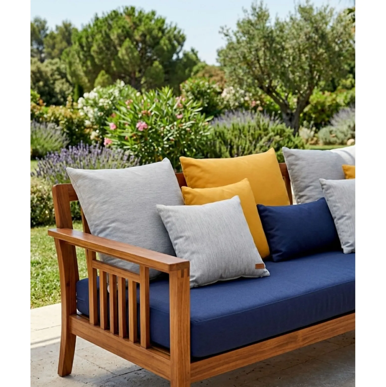 Tissu toile extérieur Cyclone - gris chiné