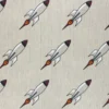 Tissu toile polycoton Rocket launch - gris