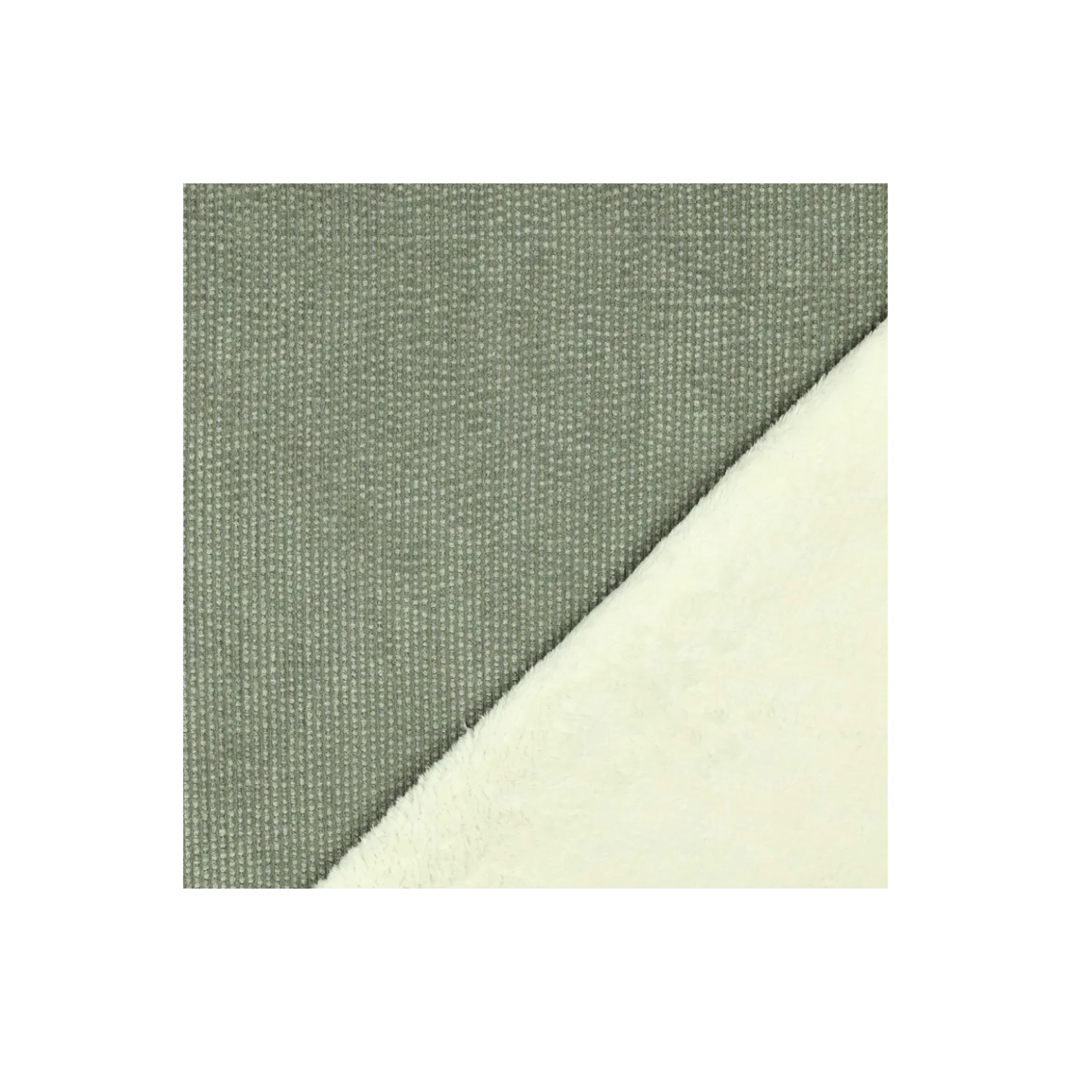 Tissu velours côtelé envers fourrure Trucker - vert sauge