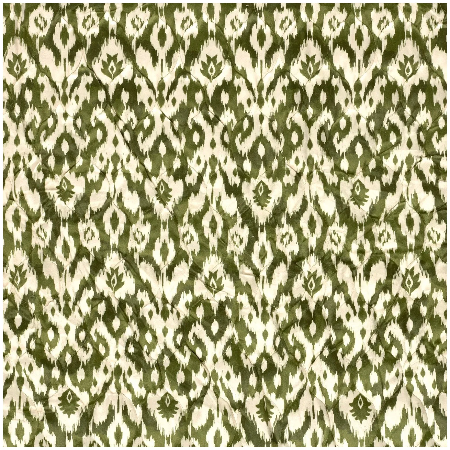 Tissu velours matelassé Abstrait - vert kaki