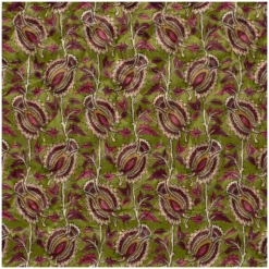 Tissu velours matelassé Cachemire - vert