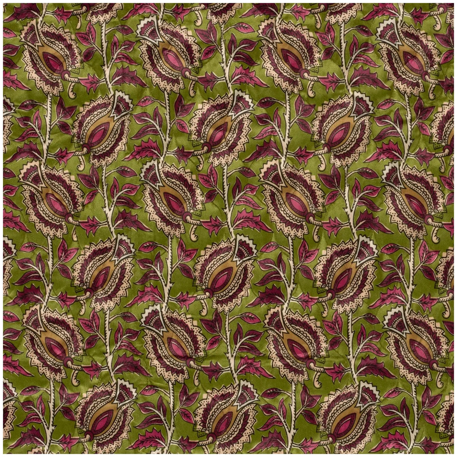 Tissu velours matelassé Cachemire - vert