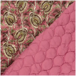Tissu velours matelassé Cachemire - rose