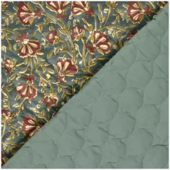 Tissu velours matelassé Laly - bleu paon