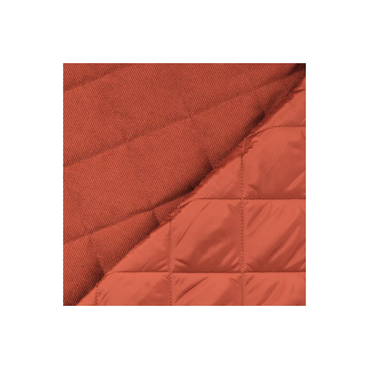 Tissu velours milleraies matelassé déperlant - rouille