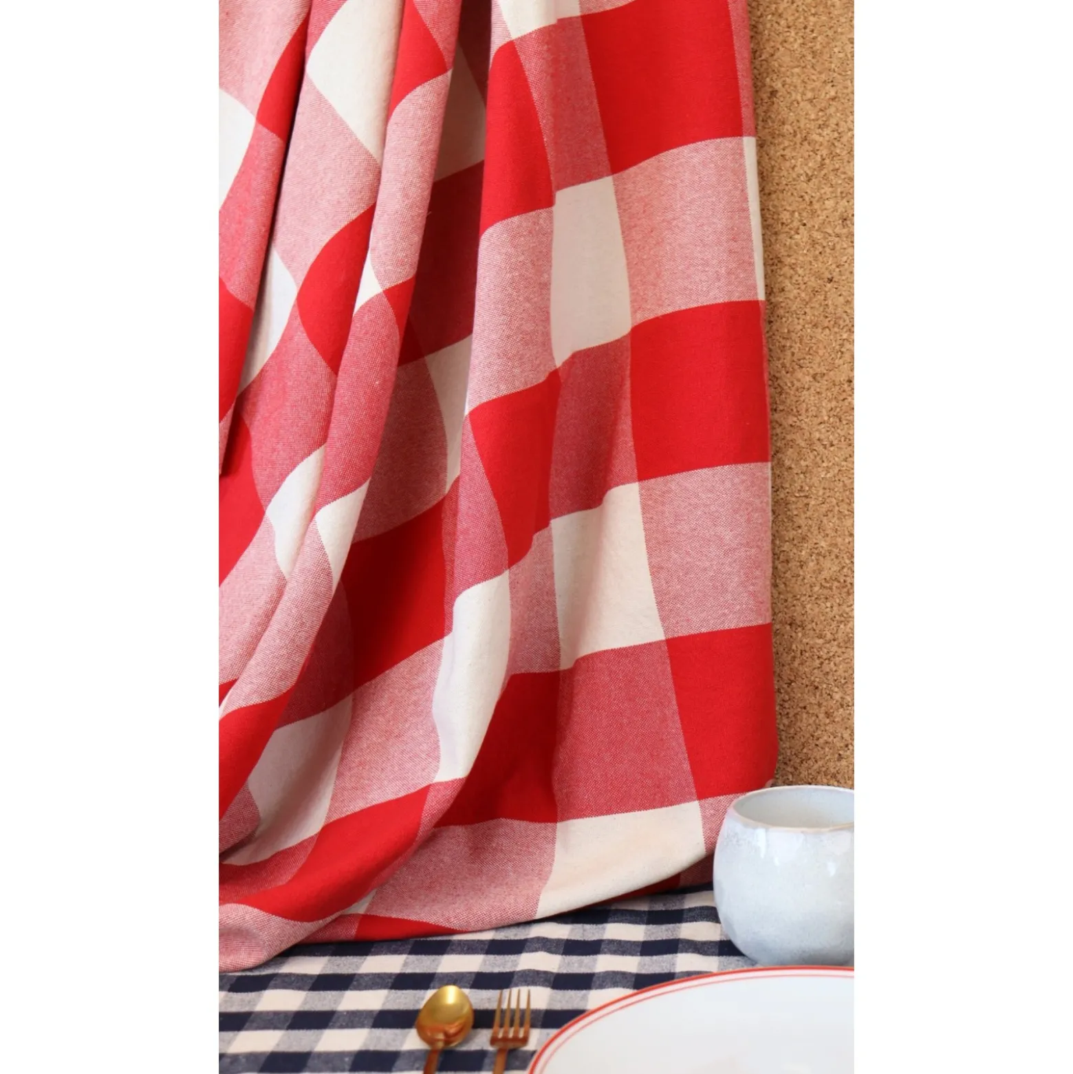 Tissu vichy tissé teint Big Célestin