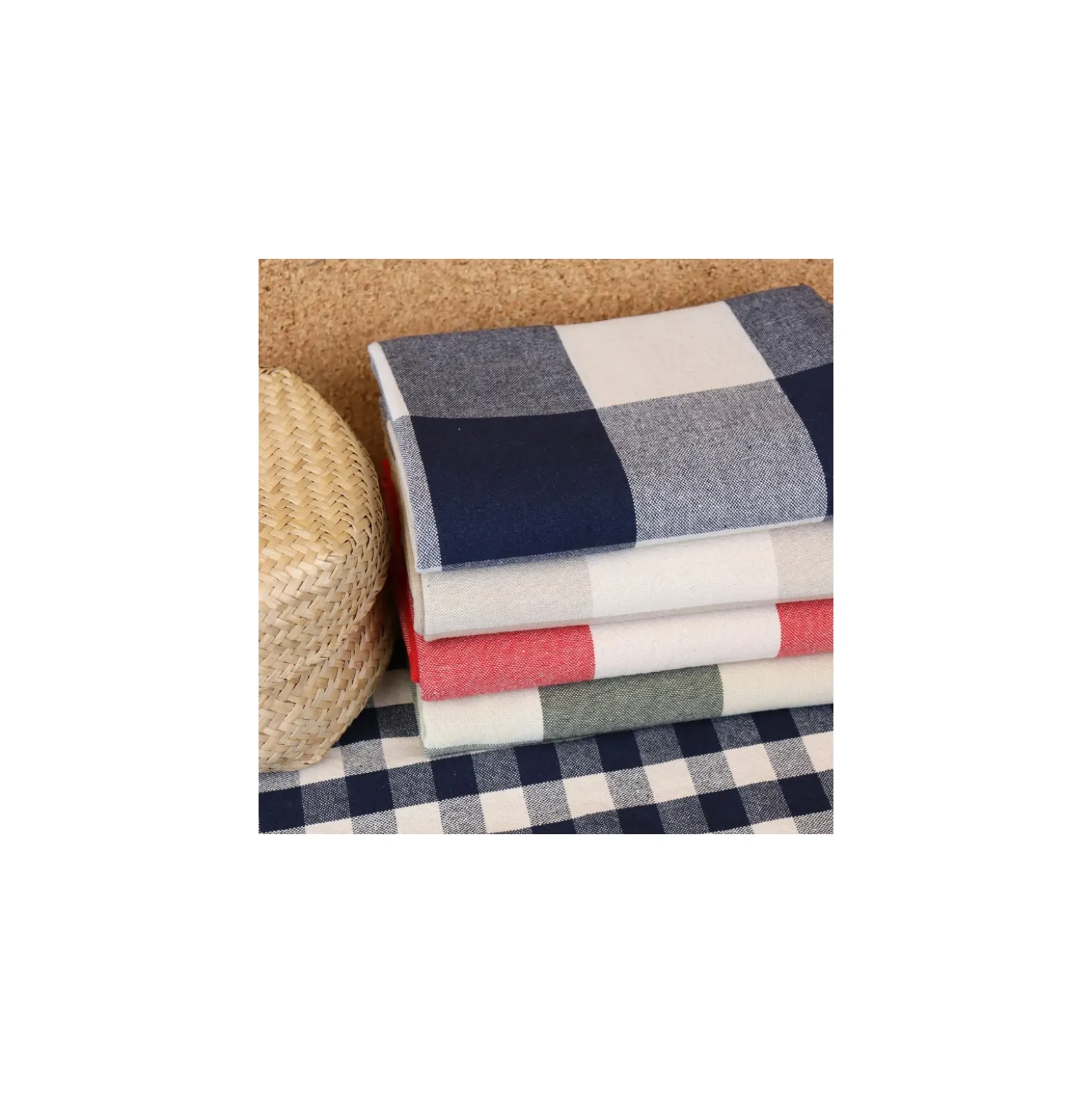 Tissu vichy tissé teint Big Célestin