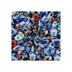 Tissu viscose Aquarello - bleu