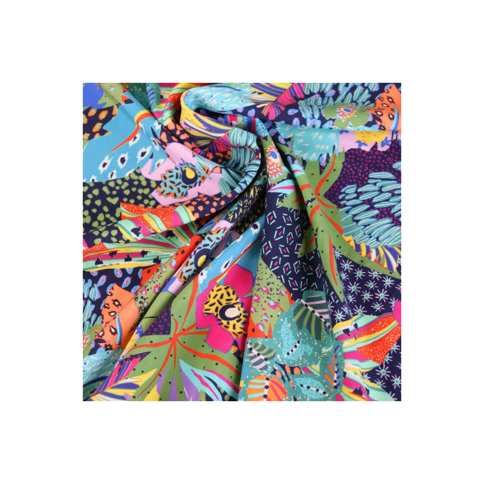 Tissu viscose Jumanji - bleu