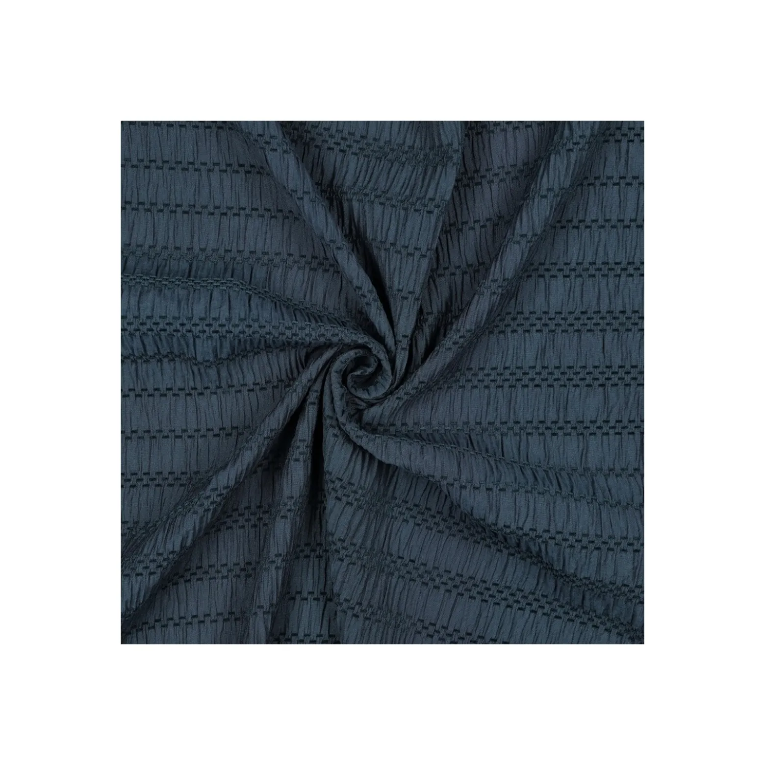 Tissu viscose smocké - bleu marine