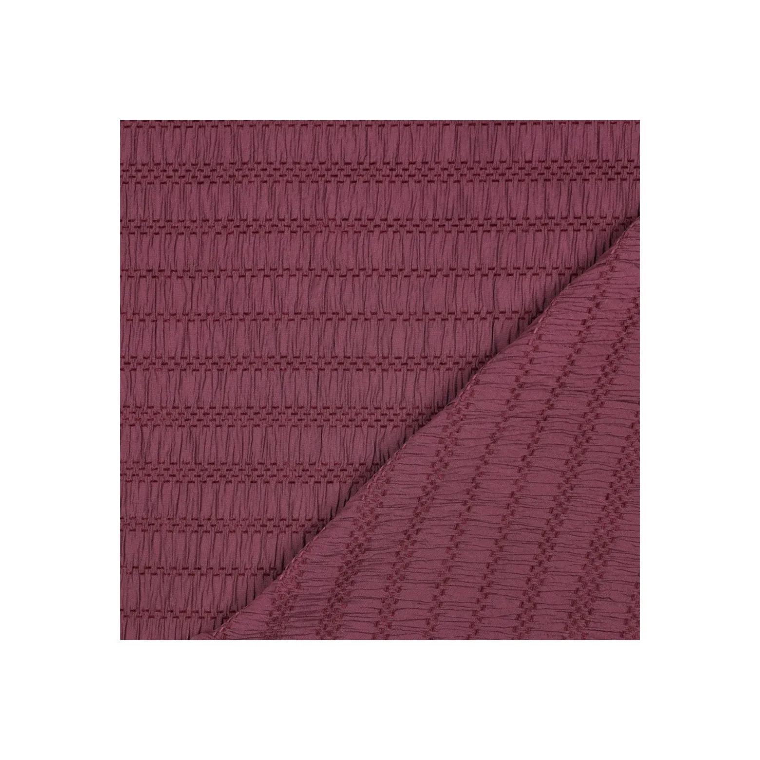 Tissu viscose smocké - bordeaux