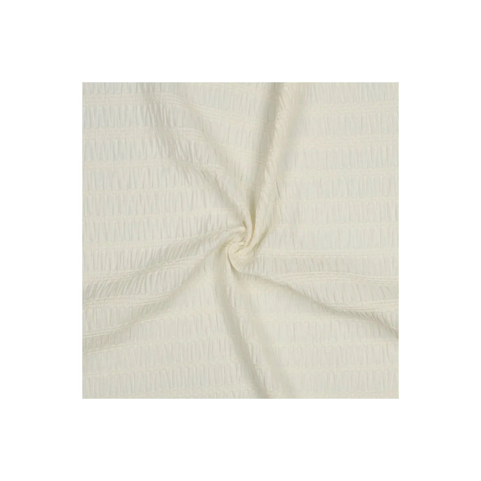Tissu viscose smocké - écru