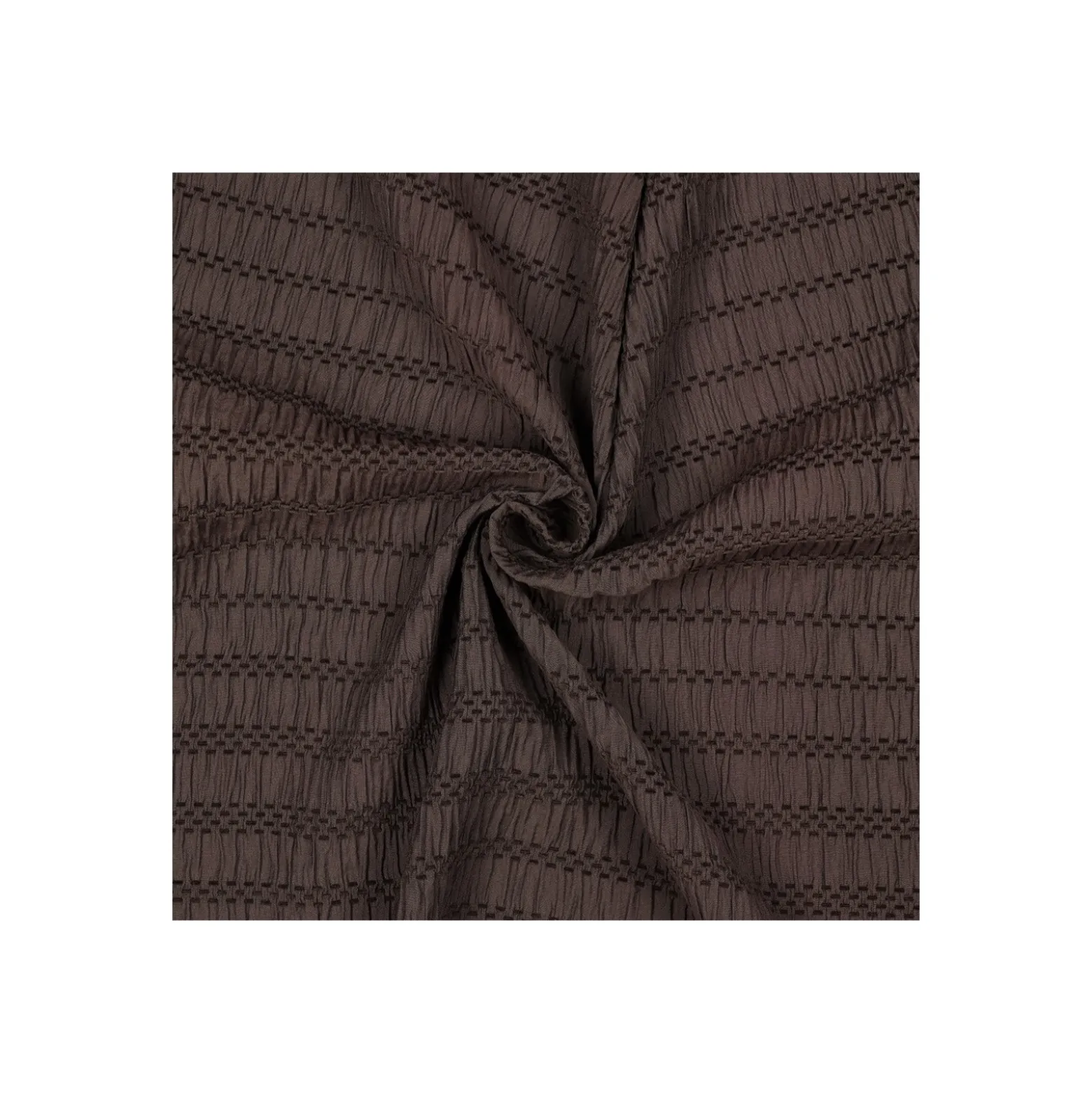 Tissu viscose smocké - marron