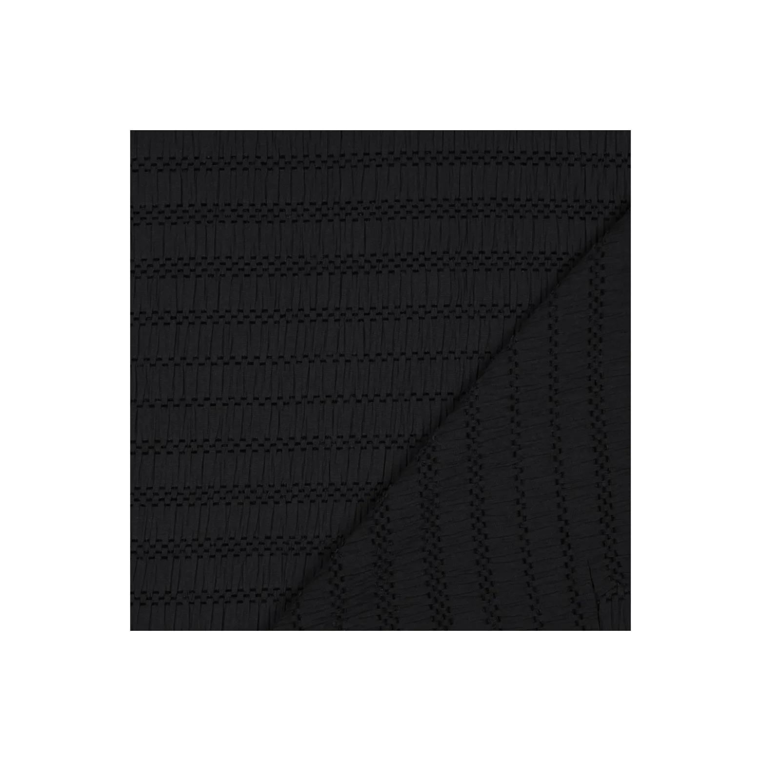 Tissu viscose smocké - noir