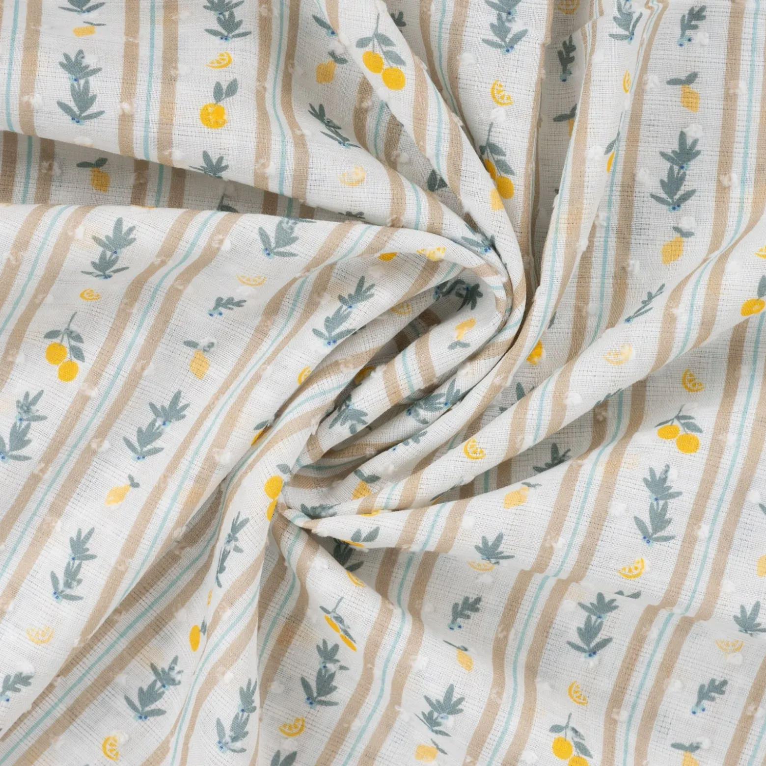 Tissu voile de coton plumetis Citronnade - écru