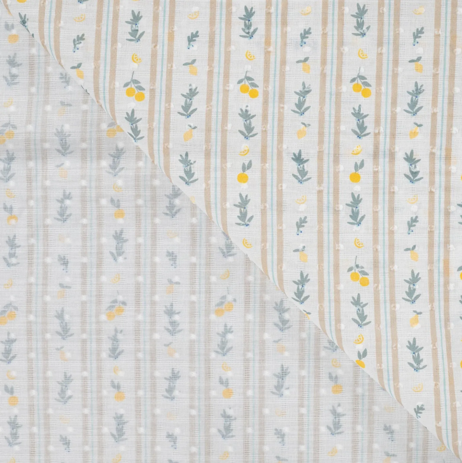 Tissu voile de coton plumetis Citronnade - écru