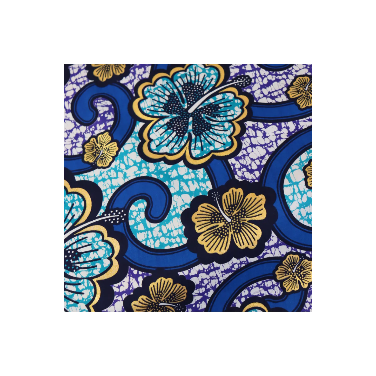 Tissu wax pailleté Bamako - bleu