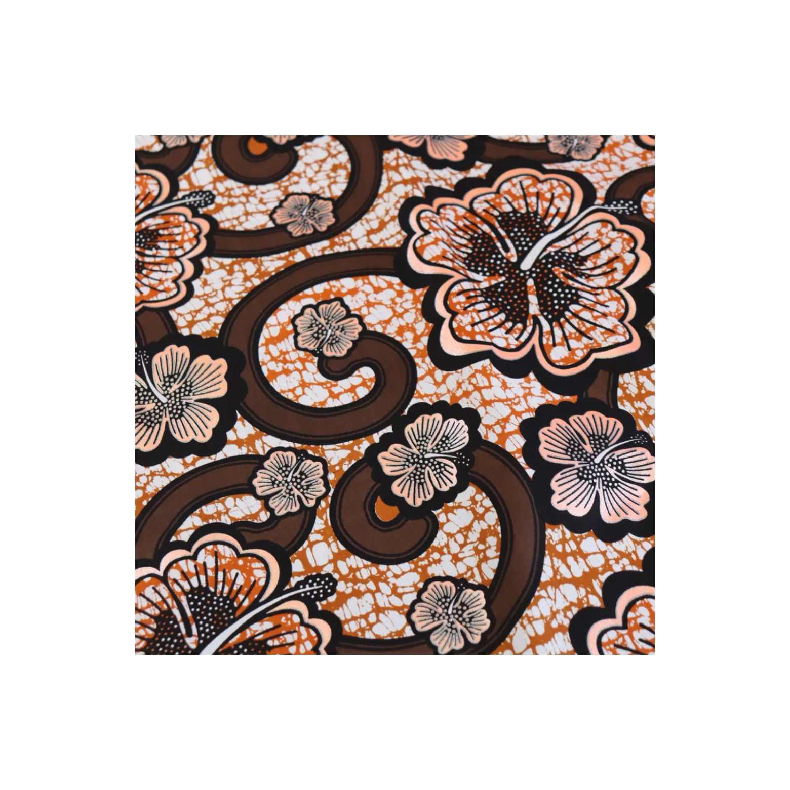 Tissu wax pailleté Bamako - marron