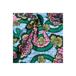 Tissu wax pailleté Bamako - vert