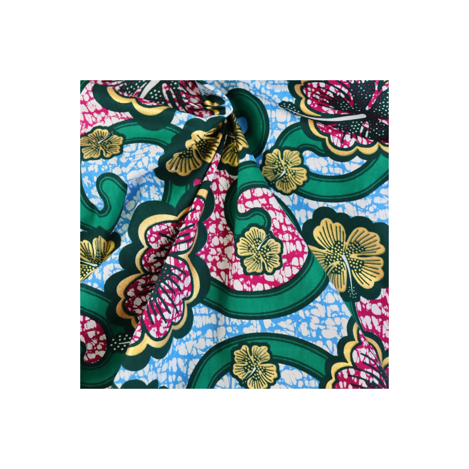 Tissu wax pailleté Bamako - vert