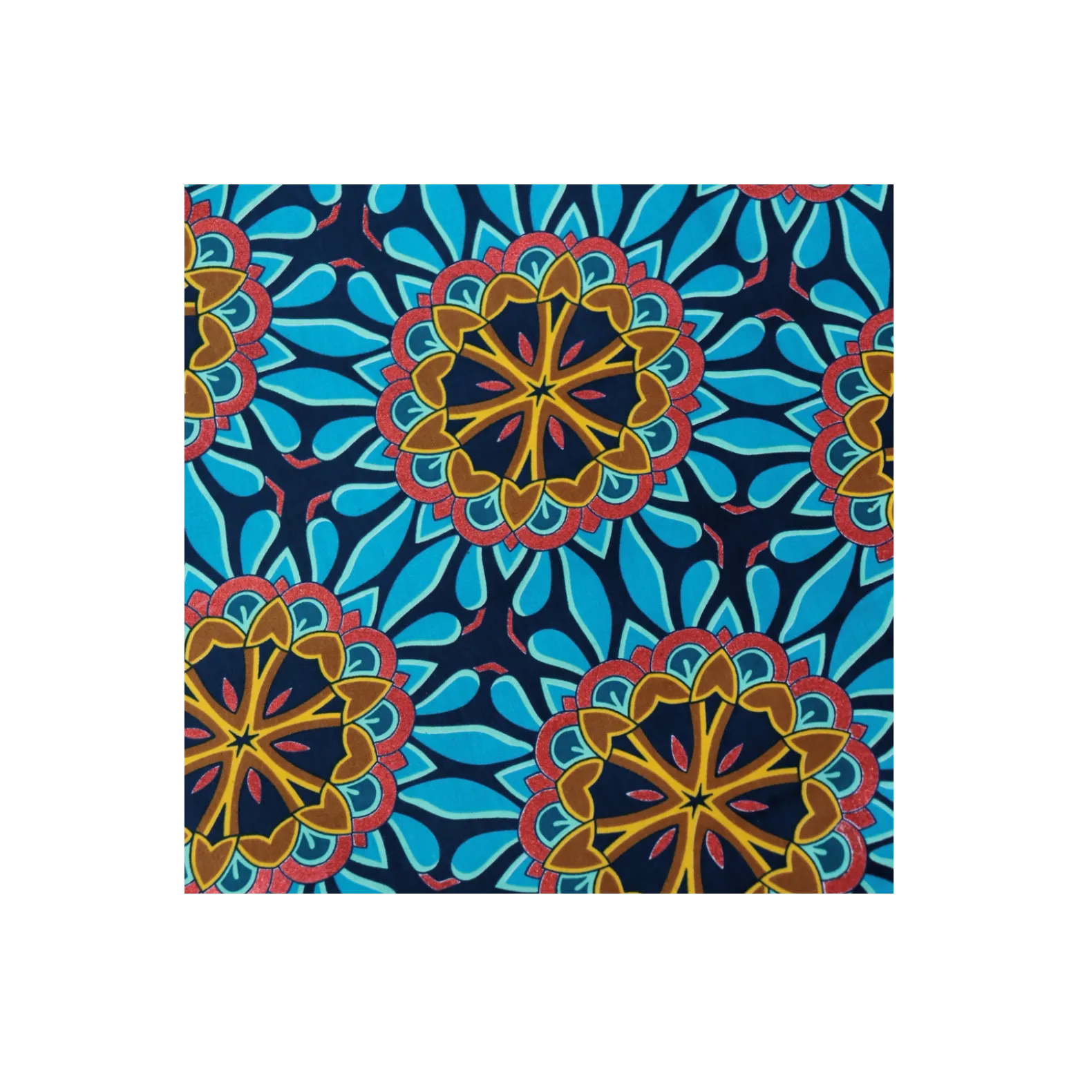 Tissu wax pailleté Bamori - bleu