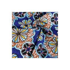 Tissu wax pailleté Dakar - bleu