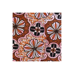 Tissu wax pailleté Dakar - marron
