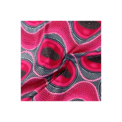 Tissu wax pailleté Kafe - rose