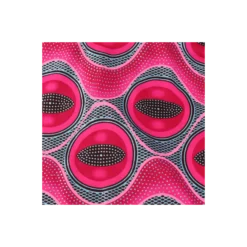 Tissu wax pailleté Kafe - rose