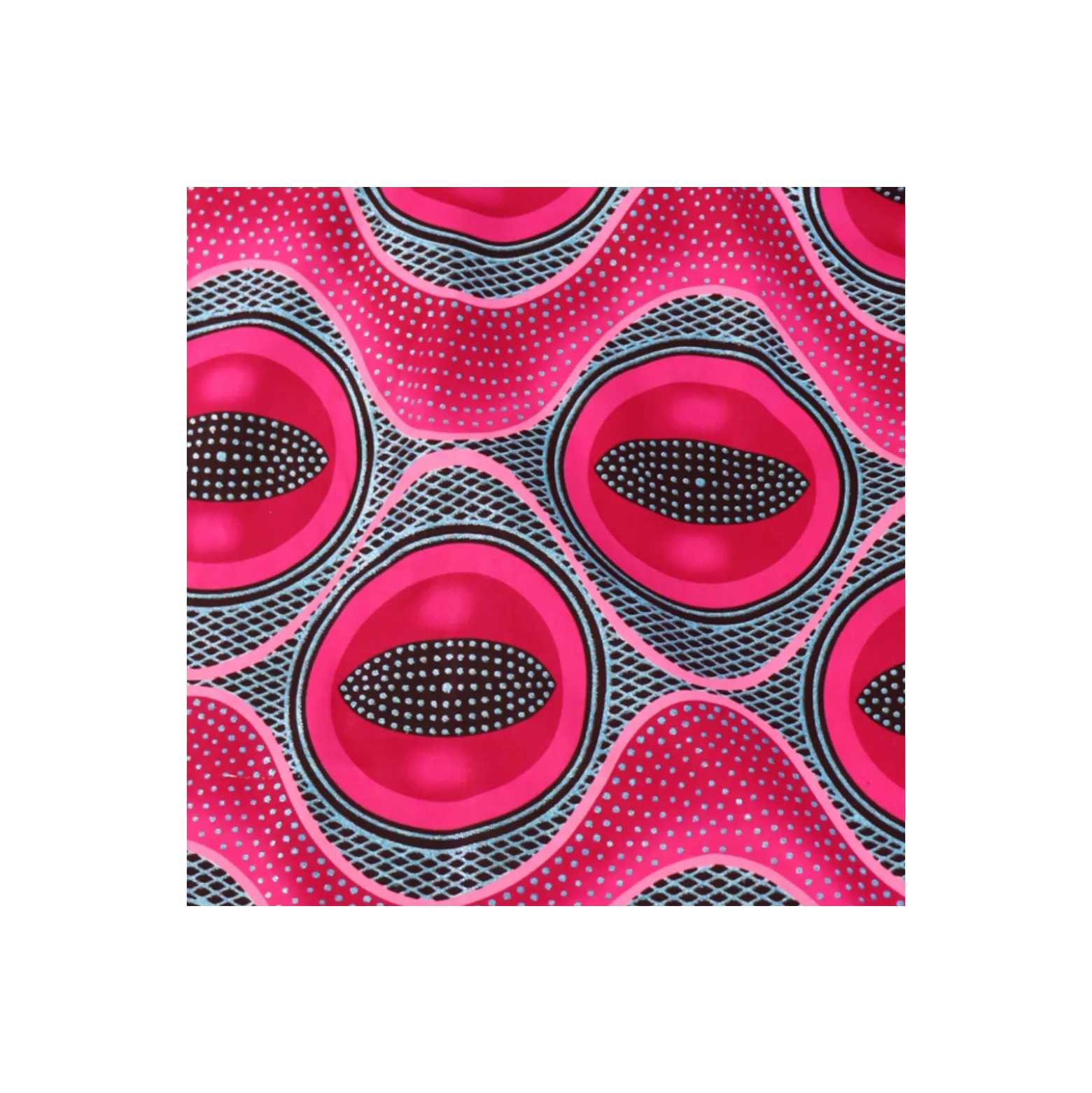 Tissu wax pailleté Kafe - rose