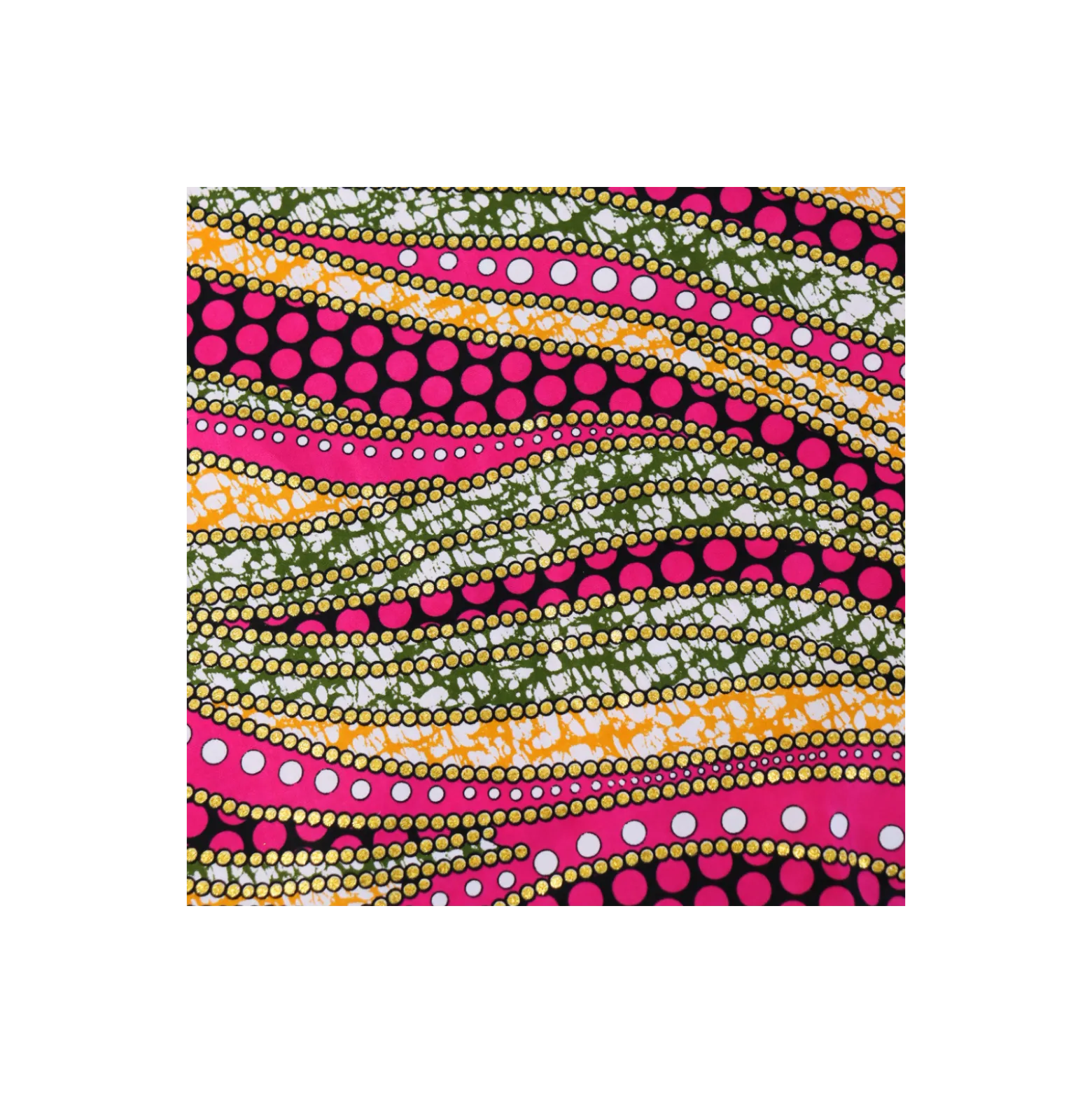Tissu wax pailleté Nubia - rose