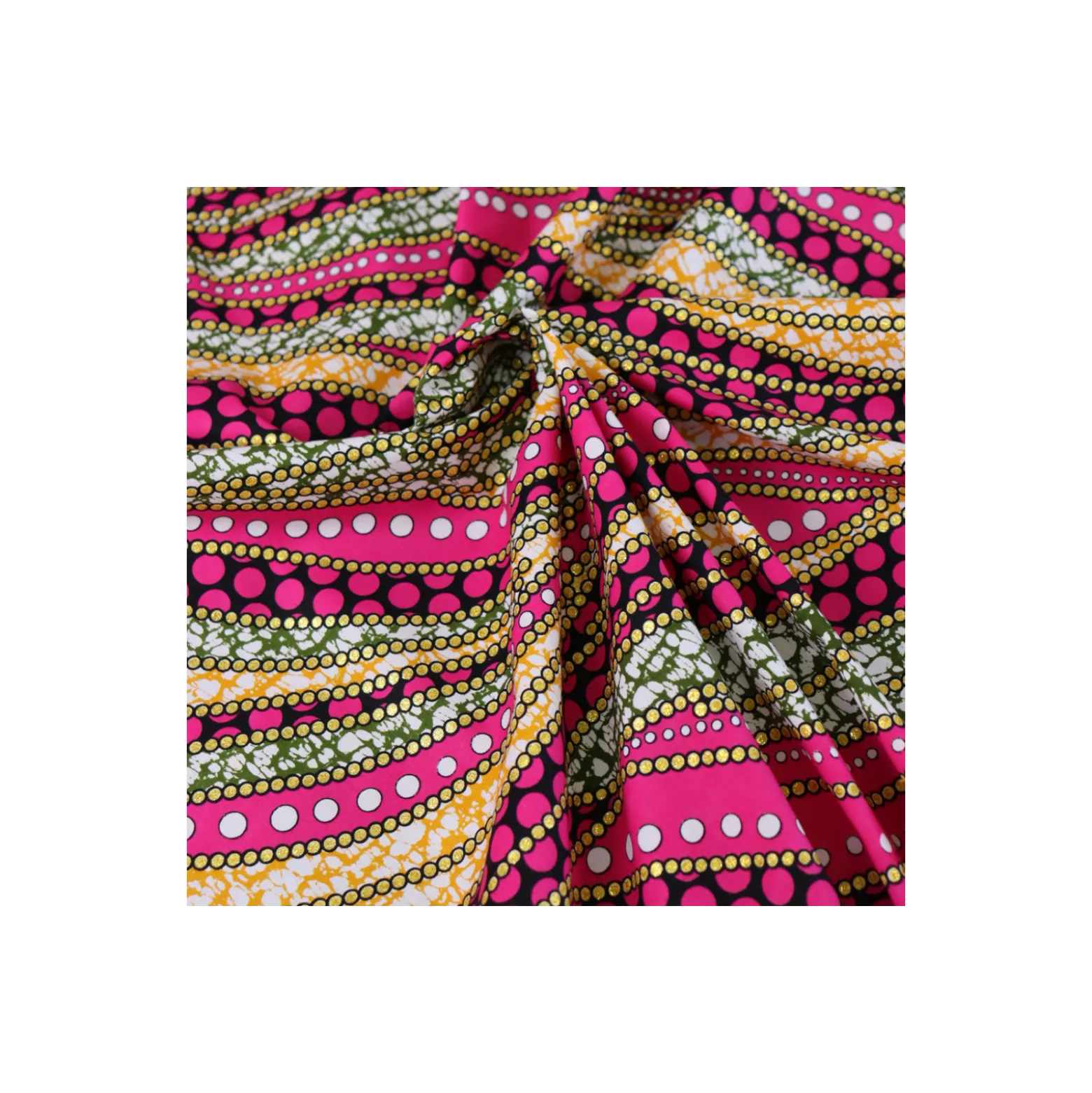 Tissu wax pailleté Nubia - rose