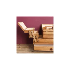 Travailleuse à tiroir en bois marron - 3 étages