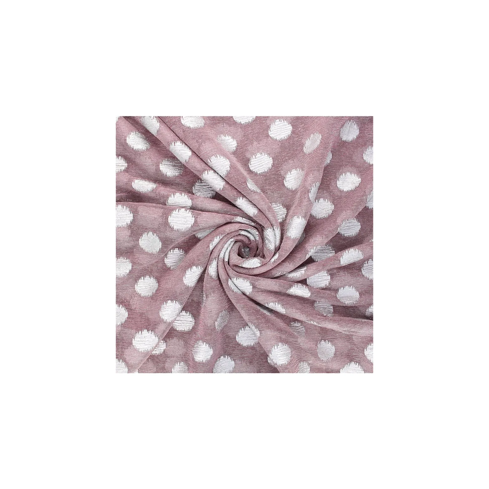 Tulle souple irisé pois argent - vieux rose